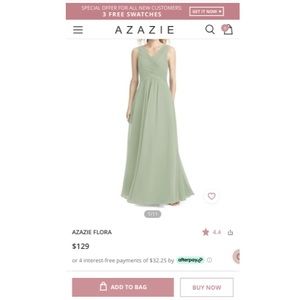 Brand new with tags on. Azazie Flora bridesmaid dress in size A18. Dusty Sage